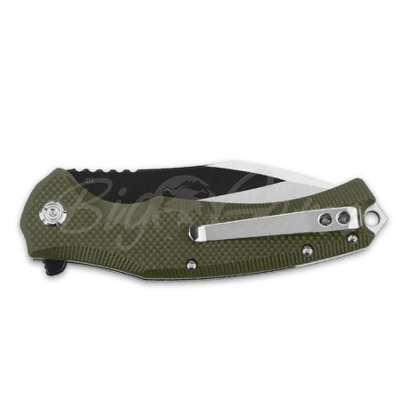 Нож складной QSP KNIFE Snipe сталь D2 рукоять G-10 зеленая фото 3