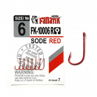 Крючок одинарный FANATIK FK-10006 Sode Red № 6 (7 шт.)