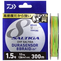 Плетенка DAIWA UVF Saltiga Dura Sensor 8Braid + Si2 многоцветная 300 м #1,5