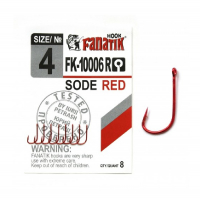 Крючок одинарный FANATIK FK-10006 Sode Red № 4 (8 шт.)