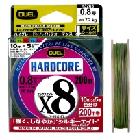 Плетенка DUEL PE Hardcore X8 200 м 5Color 0,153 мм