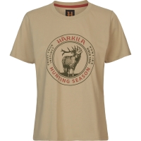 Футболка HARKILA Stag Badge S/S T-Shirt Women цвет Sand