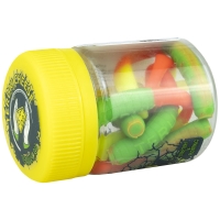 Червь TERUKI Flash 8 см (7 шт.) зап. сыр цв. Green/Orange/Chartreuse превью 2