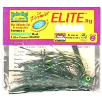 Бактейл STRIKE KING Premier Elite Jig 14 г (1/2 oz) цв. black / green / chartreuse flash превью 1