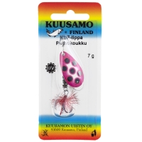 Блесна вращающаяся KUUSAMO Kuf-Lippa 40/7 (с опереньем) код цв. BL/Pink/W-S, UV превью 2