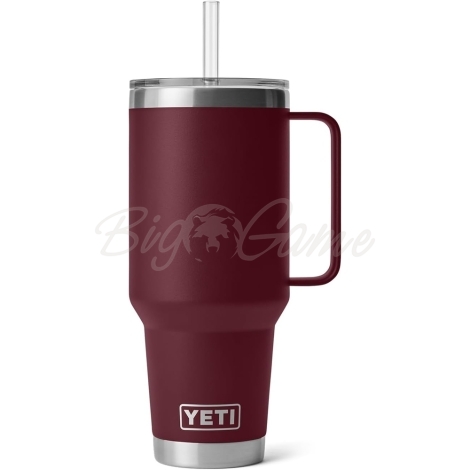 Термокружка YETI Rambler Straw Mug 1242 цвет Wild Vine Red фото 3