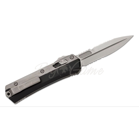 Нож автоматический MICROTECH Glykon Bayonet D/E сталь M390, рукоять алюминий цв. Черный фото 5