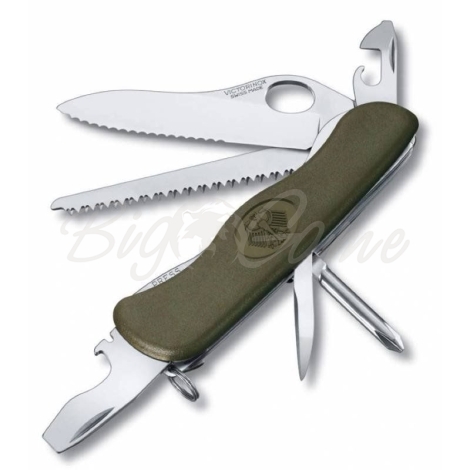 Нож VICTORINOX Military One Hand 111мм 10 функций цв. зеленый фото 1