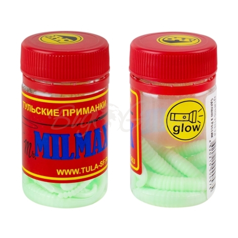 Слаг MILMAX Straight Worm светонакопительный аттр. сыр 85 мм (8 шт.) код цв. 032 фото 1