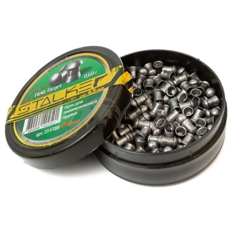 Пули для пневматики STALKER Field Target калибр .4,5 мм (250 шт.) вес 0,68 г фото 1