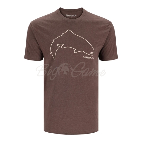 Футболка SIMMS Trout Outline T-Shirt цвет Brown Heather фото 1