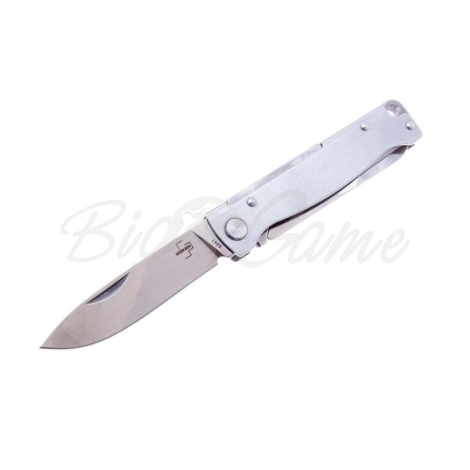Нож складной полуавтоматический BOKER Atlas Multi SW Sandvik 12C27 рукоять Нержавеющая сталь цв. Серый фото 1