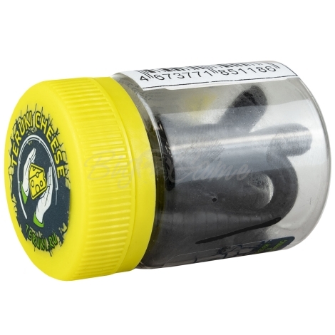 Червь TERUKI Flash 8 см (7 шт.) зап. сыр цв. Black фото 2