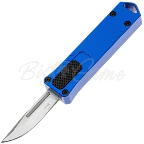 Нож складной автоматический BOKER Micro USB OTF Blau сталь D2 рукоять Анодированный алюминий цв. Синий фото 1