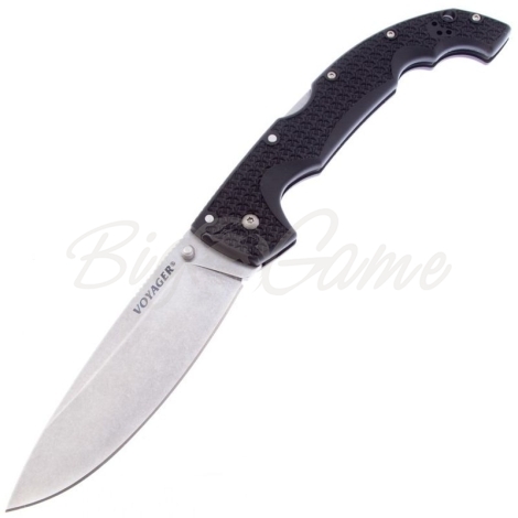 Нож складной COLD STEEL Voyager Extra Large Drop Plain Edge AUS10 рукоять пластик GRIV-EX цв. Черный фото 1