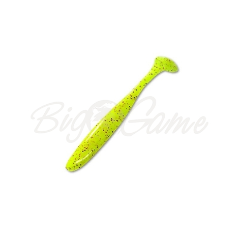 Виброхвост KEITECH Easy Shiner 4" (7 шт.) цв. PAL #01 Chartreuse Red Flake фото 1