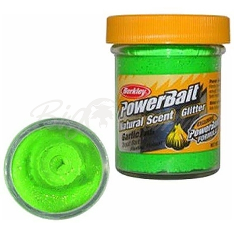 Паста BERKLEY PowerBait Natural Scent Glitter TroutBait аттр. Чеснок цв. Весенний зеленый фото 1