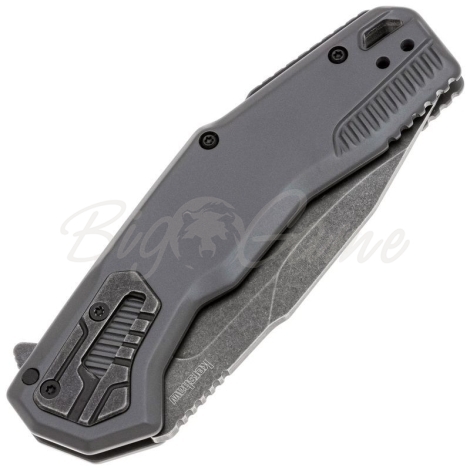 Нож складной полуавтоматический KERSHAW Cannonball сталь D2 рукоять Нержавеющая сталь цв. Серый фото 3