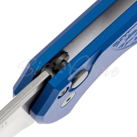 Нож складной полуавтоматический PRO-TECH Mordax Blue Gridlock сталь CPM MagnaCut рукоять Алюминий 6061-T6 цв. Синий фото 4