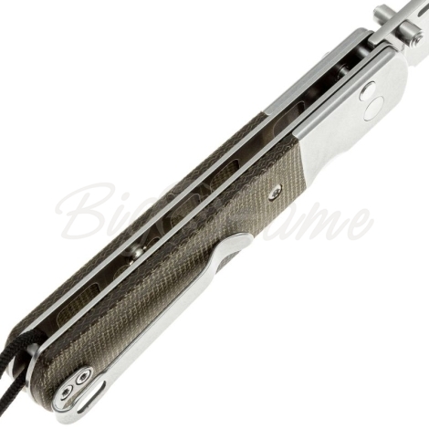 Нож складной полуавтоматический ARTISAN CUTLERY Holm сталь S90V рукоять сталь, микарта цв. Зеленый фото 7