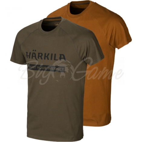 Футболка HARKILA Logo T-Shirt (2 шт.) цвет Willow green / Rustique clay фото 1