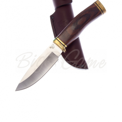 Нож BUCK Vanguard с фикс. клинком и крюком сталь 420HC рукоять дерево орех фото 5