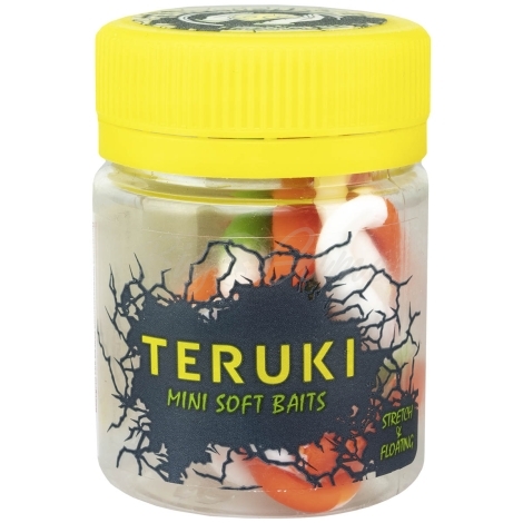 Червь TERUKI Flash 8 см (7 шт.) зап. сыр цв. Green/White/Orange фото 3