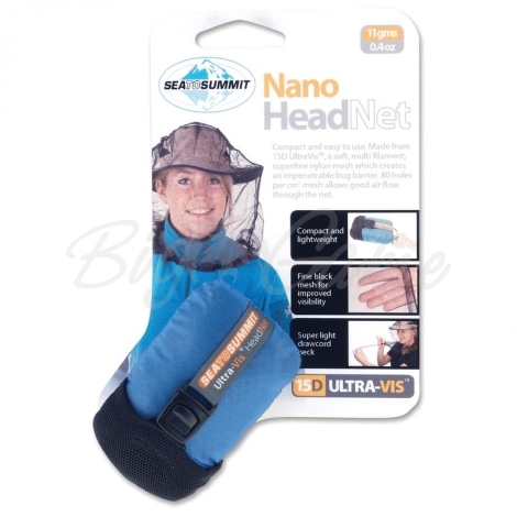 Накомарник SEA TO SUMMIT Nano Mosquito Headnet цвет Black фото 1