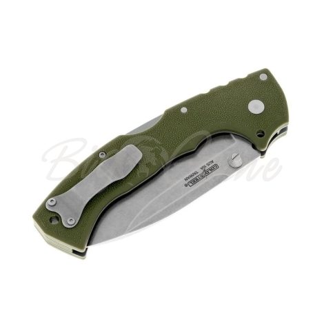 Нож складной полуавтоматический COLD STEEL 4-Max Scout сталь AUS-10 рукоять Термопласт цв. Оливковый фото 2