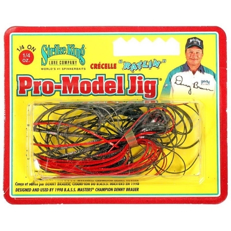 Бактейл STRIKE KING Pro-Model Jig 7 г (1/4 oz) цв. black / red фото 1