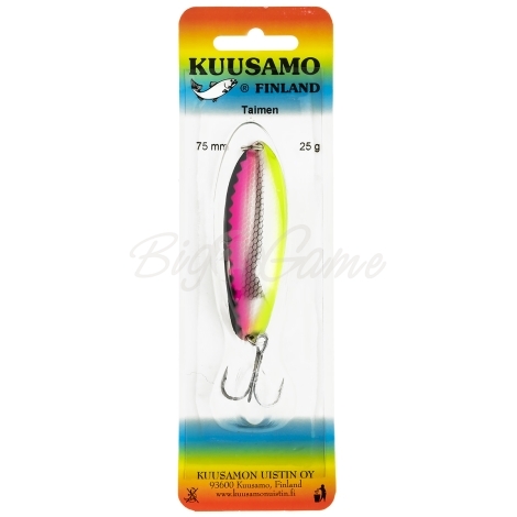 Блесна колеблющаяся KUUSAMO Taimen 75/25 код цв. BL/Li/Ye-S фото 2