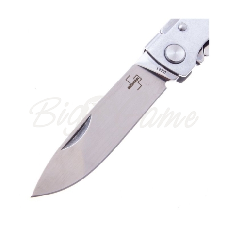 Нож складной полуавтоматический BOKER Atlas Multi SW Sandvik 12C27 рукоять Нержавеющая сталь цв. Серый фото 3
