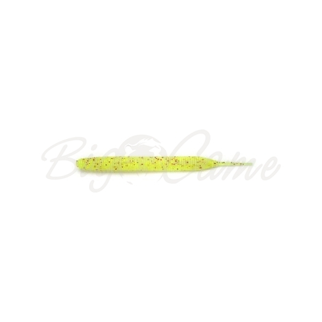 Червь KEITECH Sexy Impact 3,8" (10 шт.) цв. PAL #01 Chartreuse Red Flake фото 1