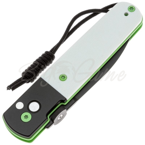 Нож складной полуавтоматический CJRB Locust сталь AR-RPM9 рукоять стеклотекстолит G10 цв. Черно-белый фото 3