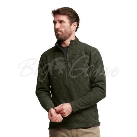 Толстовка SITKA Snowcrest Half-Zip Fleece Pullover цвет Hemlock Green Heather фото 3