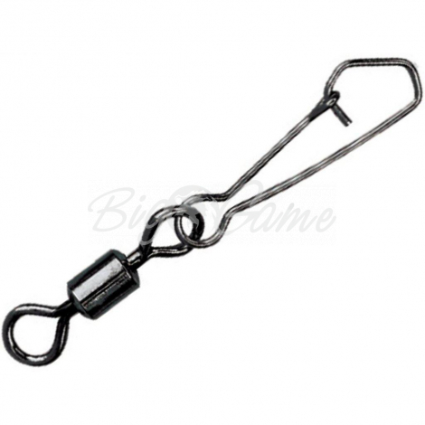 Вертлюг с застежкой METSUI Rolling Swivel With Hooked Snap цв. Черный № 8 уп. (12 шт.) фото 1