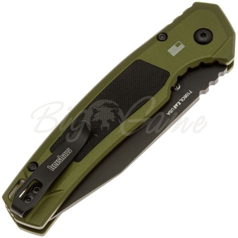 Нож складной автоматический KERSHAW Launch 21 сталь CPM M4 рукоять Алюминий 6061-T6 цв. Зеленый фото 3