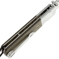 Нож складной полуавтоматический ARTISAN CUTLERY Holm сталь S90V рукоять сталь, микарта цв. Зеленый превью 7