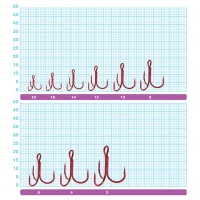 Крючок тройной OWNER ST-36RD-02 (6 шт.) код цв. RD превью 2