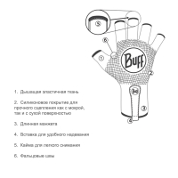 Перчатки BUFF Sport Series Water Gloves цвет Light Sage превью 2