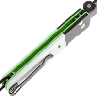 Нож складной полуавтоматический CJRB Locust сталь AR-RPM9 рукоять стеклотекстолит G10 цв. Черно-белый превью 5