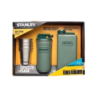 Набор STANLEY стопки Adventure 0,59 л + фляга 0,23 л цв. Стальной / Зеленый