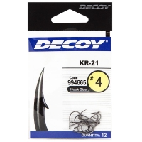 Крючок одинарный DECOY Kr-21 № 4 Black Nickeled (12 шт.) превью 2