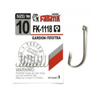 Крючок одинарный FANATIK FK-1118 Gardon/ Плотва № 10 (9 шт.)