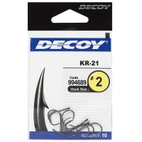 Крючок одинарный DECOY Kr-21 № 2 Black Nickeled (10 шт.) превью 2