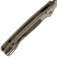 Нож складной автоматический KERSHAW Launch 21 Дамасская сталь рукоять Алюминий 6061-T6 цв. Бежевый превью 5
