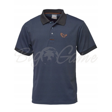 Поло SAVAGE GEAR Simply Savage 3-Stripes Polo цвет синий фото 1