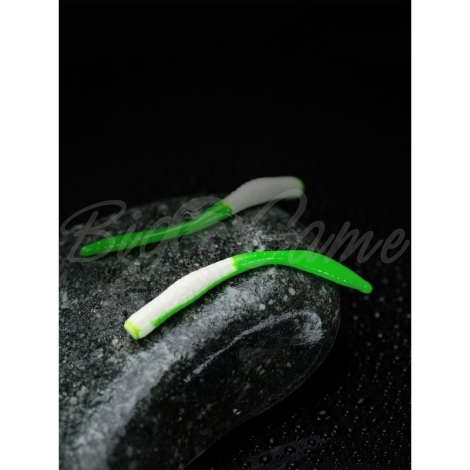 Червь TERUKI Flash 8 см (7 шт.) зап. сыр цв. White/Green фото 1