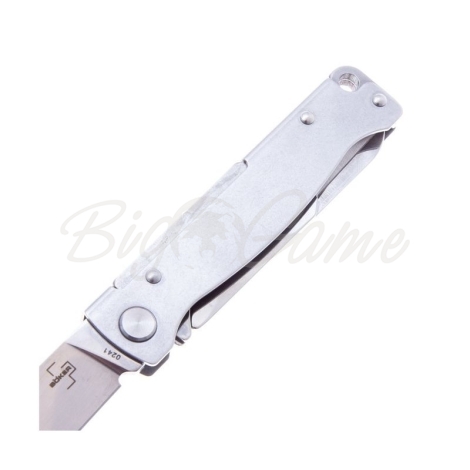 Нож складной полуавтоматический BOKER Atlas Multi SW Sandvik 12C27 рукоять Нержавеющая сталь цв. Серый фото 2