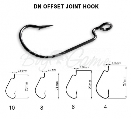 Крючок офсетный CRAZY FISH DN Offset Joint Hook № 6 (200 шт.) фото 1